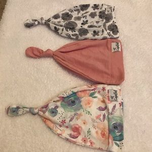 Copper Pearl Newborn Top Knot Hats